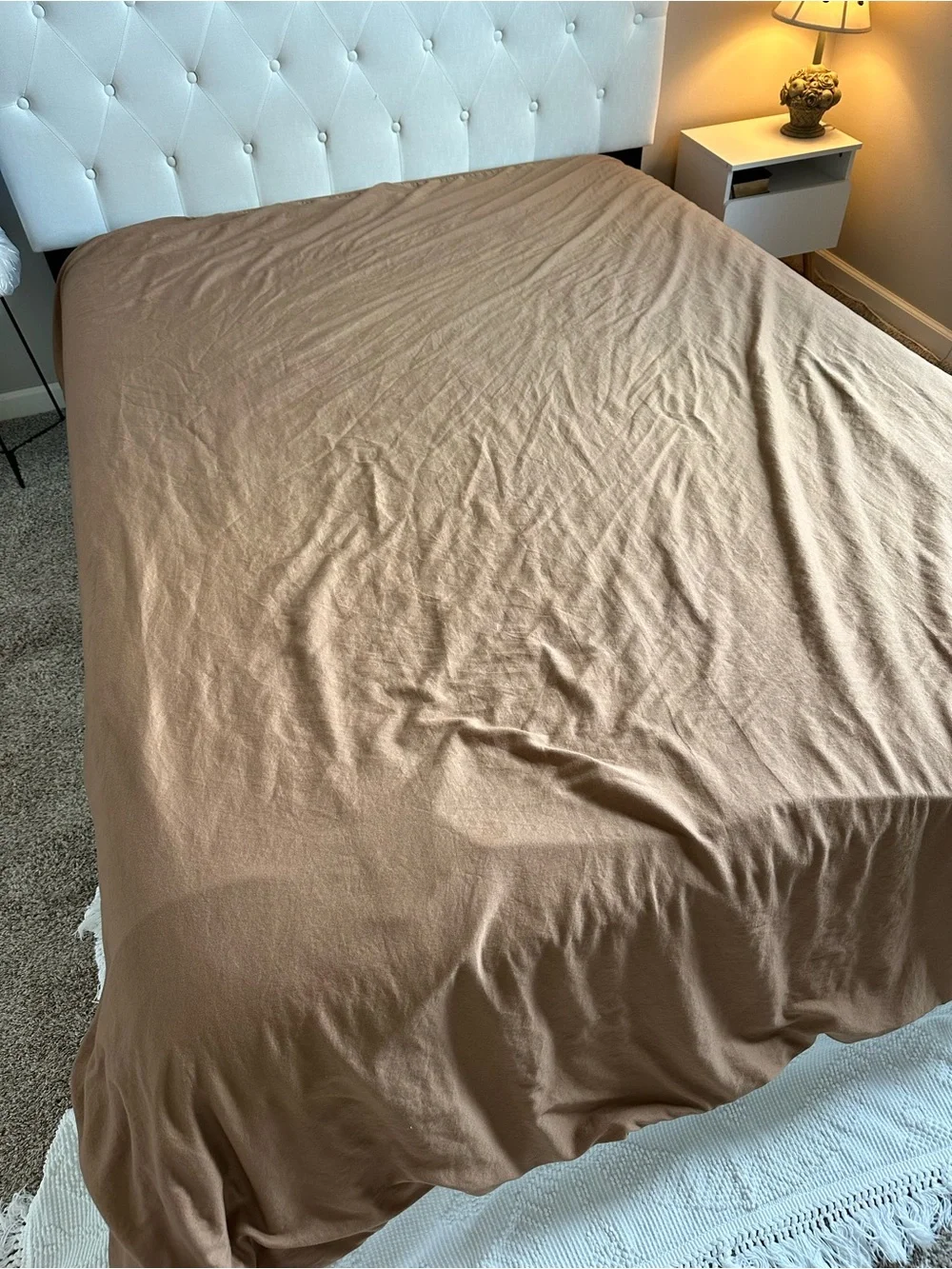 Casaluna Full Queen Solid Brown Rayon Linen Woven Duvet Cover Zip Breathable